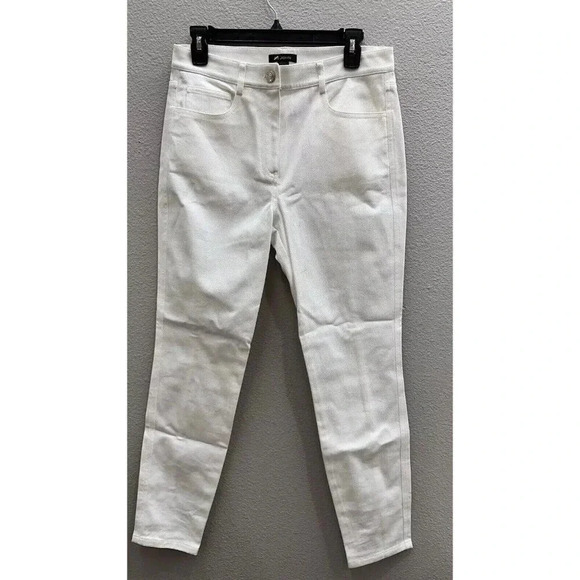 St John Womens Jeans Size 6 White Denim Pants Designer MSRP $595 - Picture 1 of 7